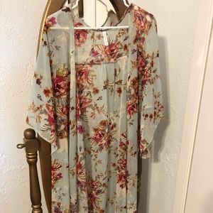Xhilaration Sheer Floral Kimono Cardigan